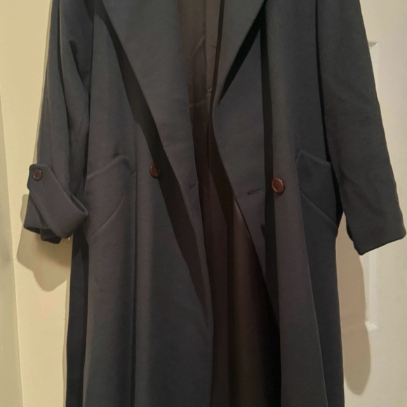 Vintage 100% Wool John Weitz Dark Green Women's Coat - Picture 3 of 16